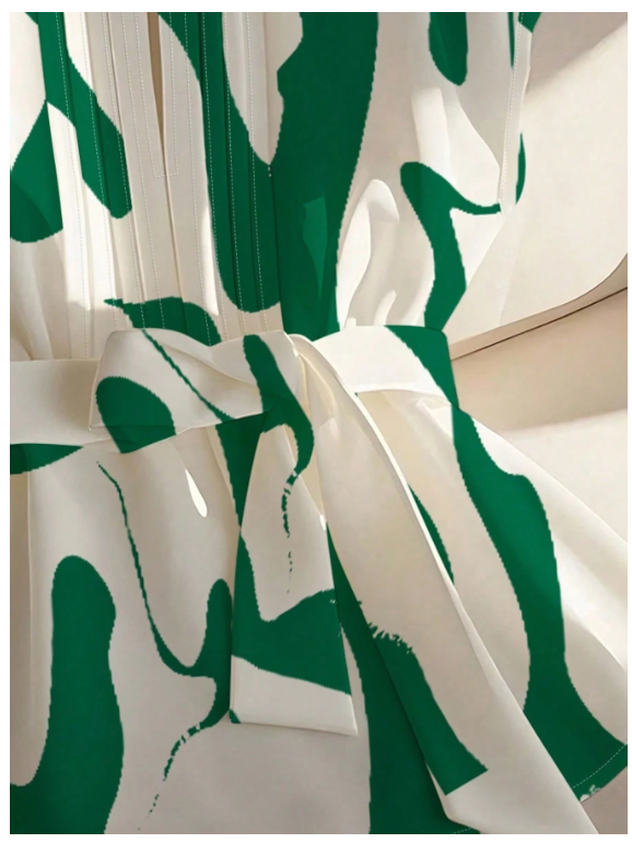 T-shirt vert et blanc