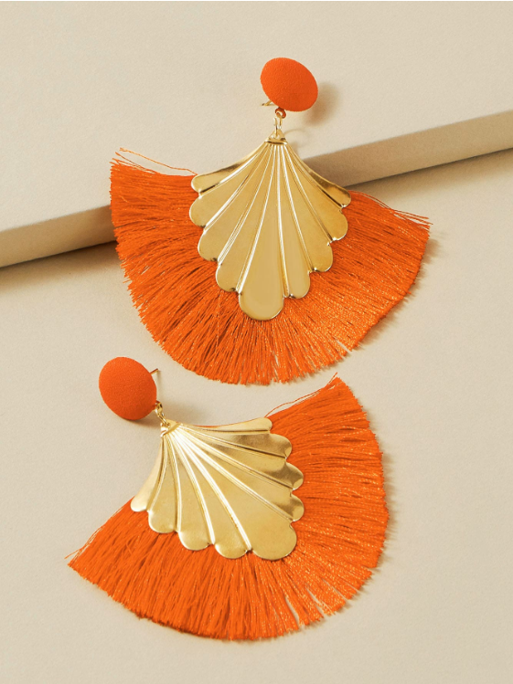 Boucle frange arrondie orange