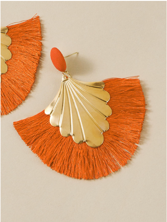 Boucle frange arrondie orange