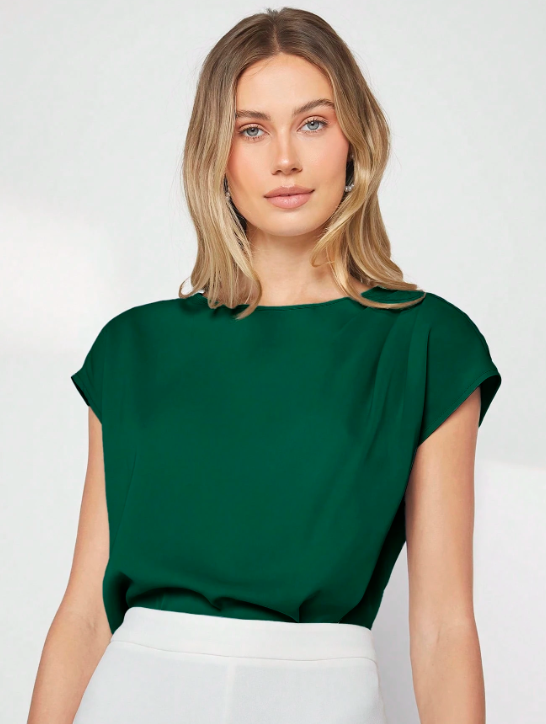 Top soie vert